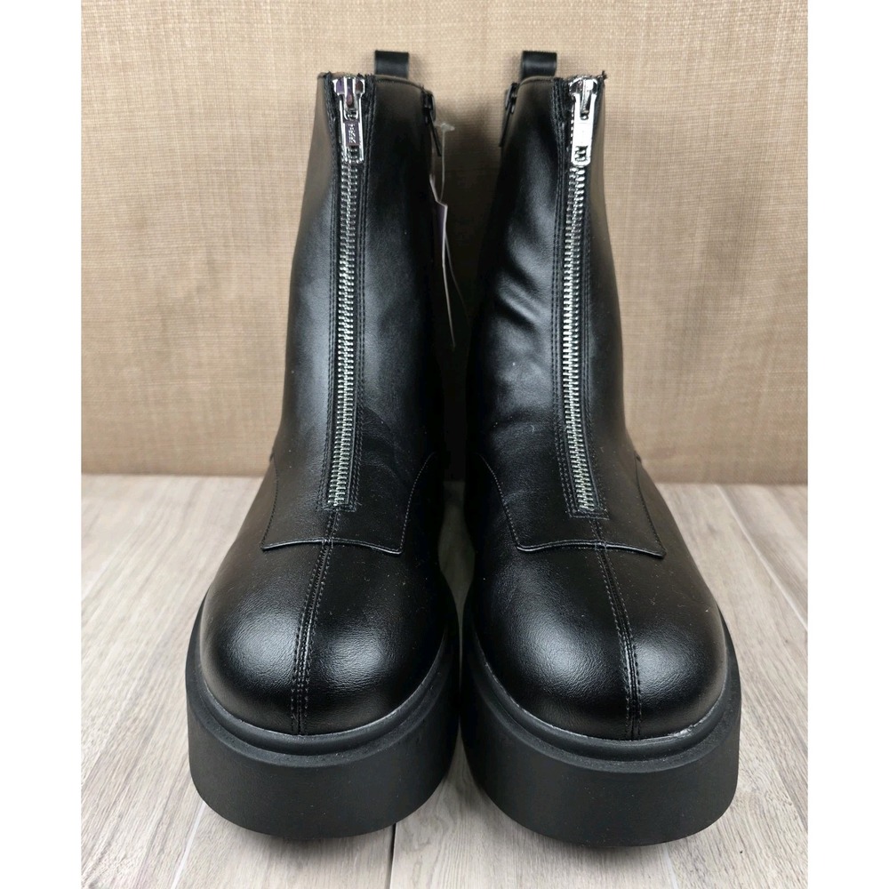 NEW Wild Fable Honor Low Shaft Platform Zip Up Black Boots Womens 11 Goth Grunge